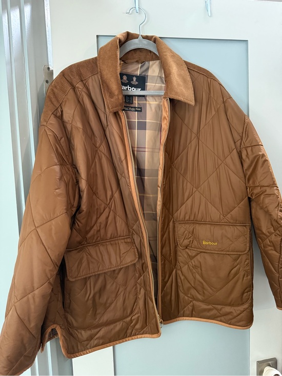 Barbour Jackets & Blazers - Barbour Quilted Lightweight Jacket in Brown with Corduroy Collar